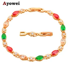 Хорошее качество желтое золото Тон Цвет Кристалл Дизайн Браслеты для женщин здоровья никель и свинец модные ювелирные изделия TB185A