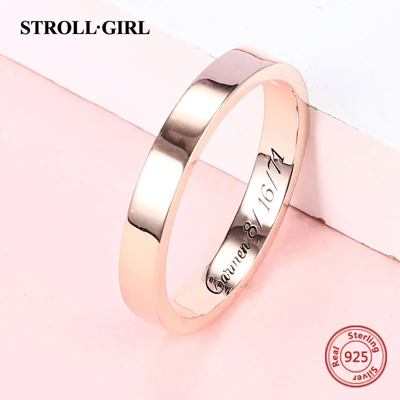 Strollgirl 925 пробы серебряные пользовательские координаты римские цифры кольца с