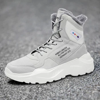 

Plush thick-soled high-top shoes cotton shoes new men's shoes trendy shoes men's outdoor warm casual shoes men shoes