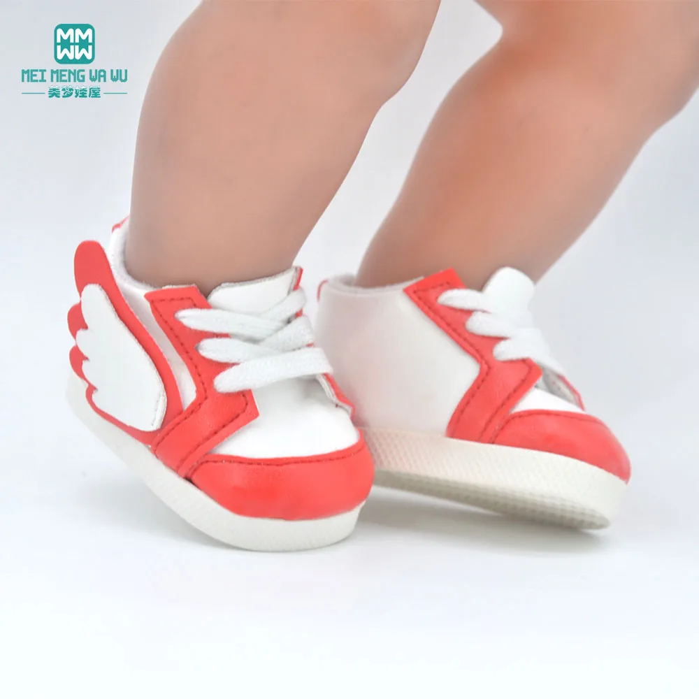 Baby sneakers shoes for dolls 7cm fits 43 cm toy new born dolls accessories and American doll