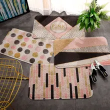 Розовые бытовые коврики в дверь коврик под дверь спальни Открытый водонепроницаемый Противоскользящий коврик Золотой шелковый ковер