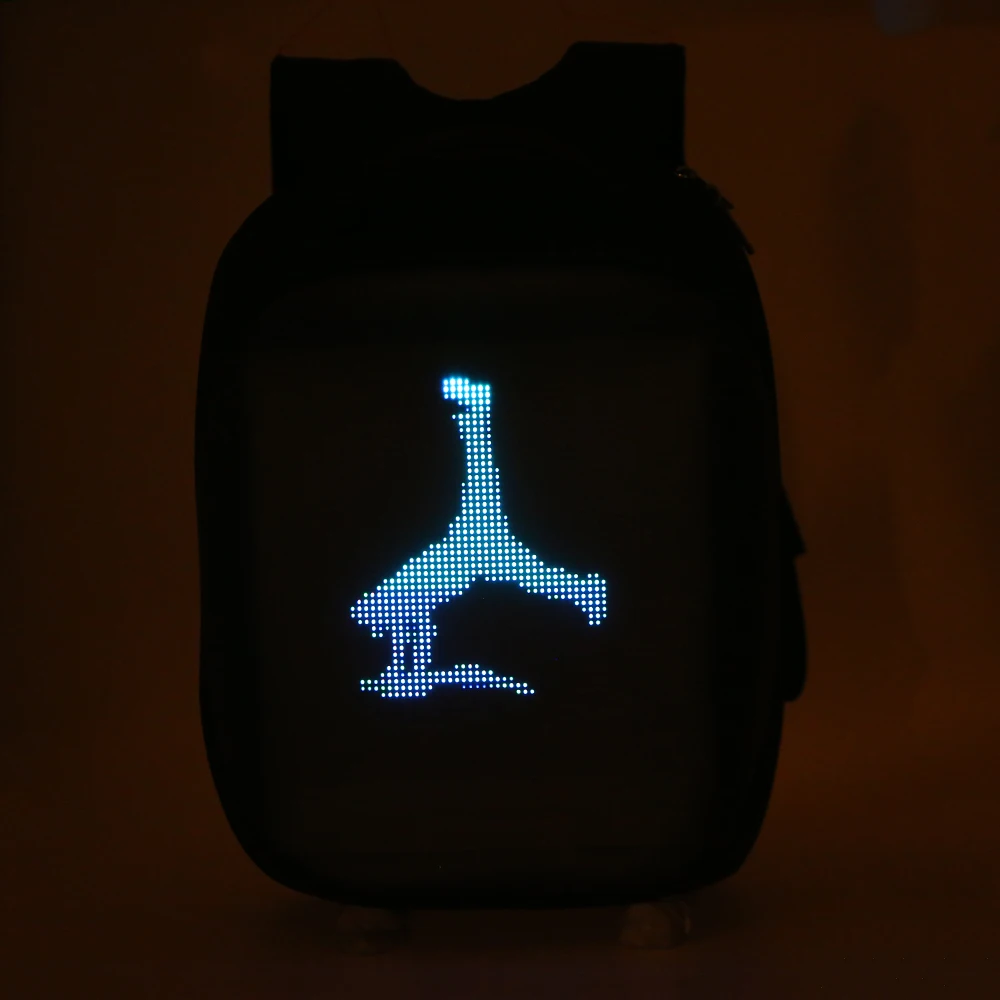 Рюкзак Интеллектуальный LEDs модный рюкзак для ноутбука школьная сумка Мобильный пульт дистанционного изменения содержания