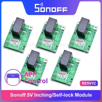 3/5/10PCS SONOFF RE5V1C 5V DC Contatto a secco Inching/Selflock Modulo Interruttore Funziona tramite eWelink APP Supporto Alexa Google Home IFTTT