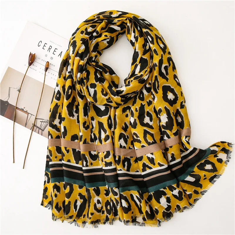 Bufandas invierno mujer для женщин осень зима Испания Стиль модный бренд длинный серый зеленый желтый синий Леопардовый хиджаб шарф