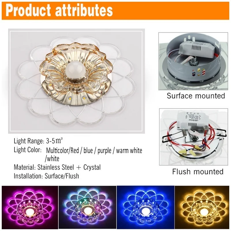Романтический Современный хрустальный светодиодный потолочный светильник, украшение мебели, приспособление для гостиной, светильник для коридора, люстра(110 V-220 V