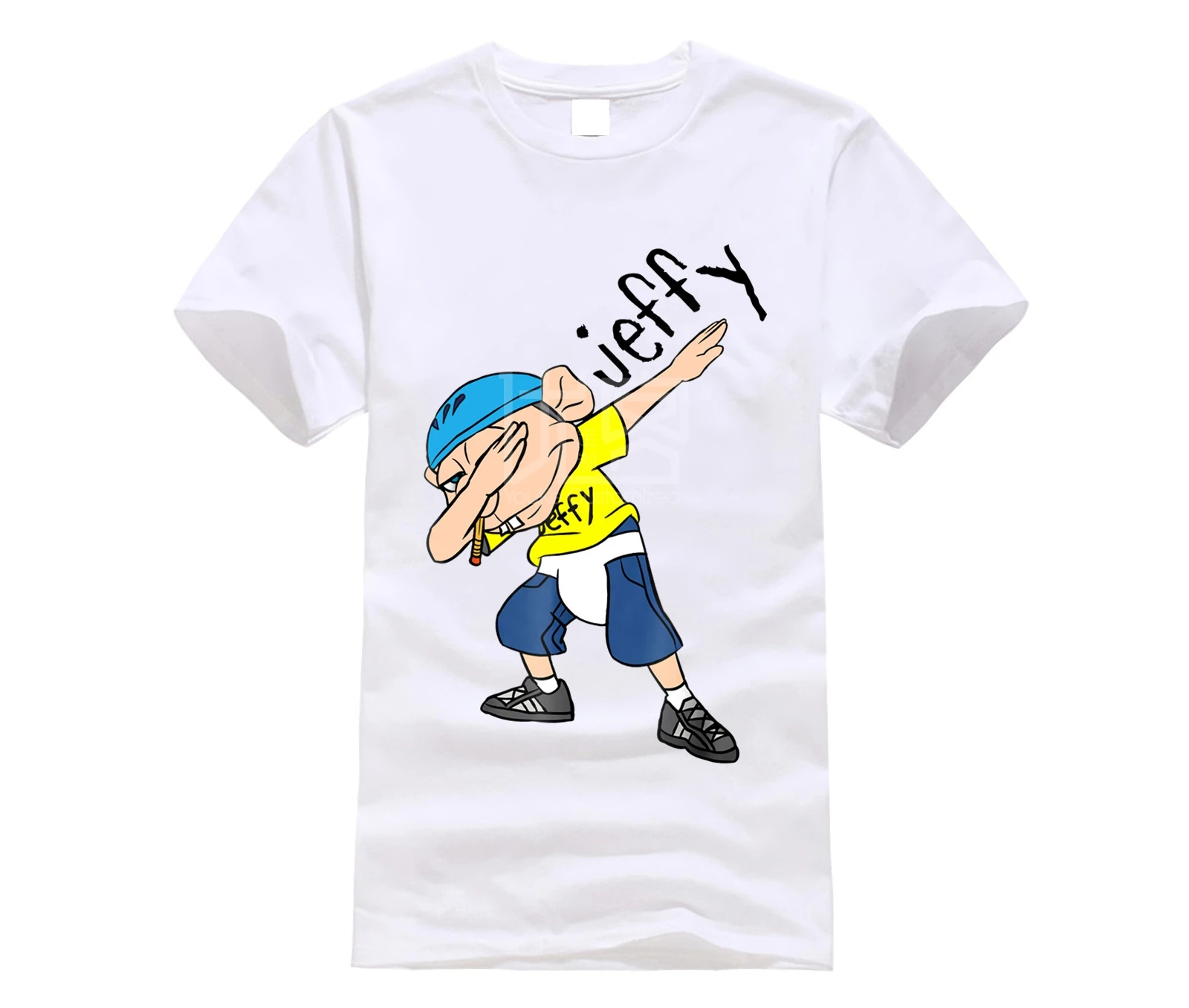 Брендовая мужская рубашка Jeffy футболка забавная вытирающая новая рубашка - Цвет: white
