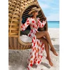Beach Dress 2022 Bikini Cover Up Print Bathing Suit Women Kimono Plus Size Tunic Sexy Long Sleeve Swimwear Cover-Ups ► Photo 2/4