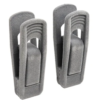 

20pcs/set Eco-friendly Coat Artifical Velvet Flocked Hanger Trouser Non Slip Windproof Home Clothes Clip Drying Racks Durable