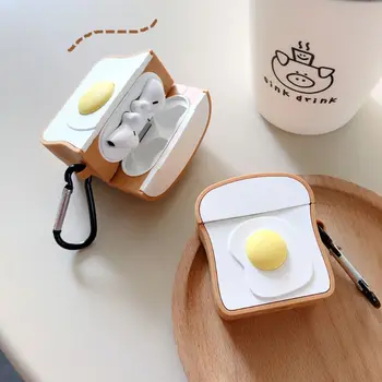 

Cute Toast Bread Earphone Case Silicone Protective Cover for Hua-wei FreeBuds 3