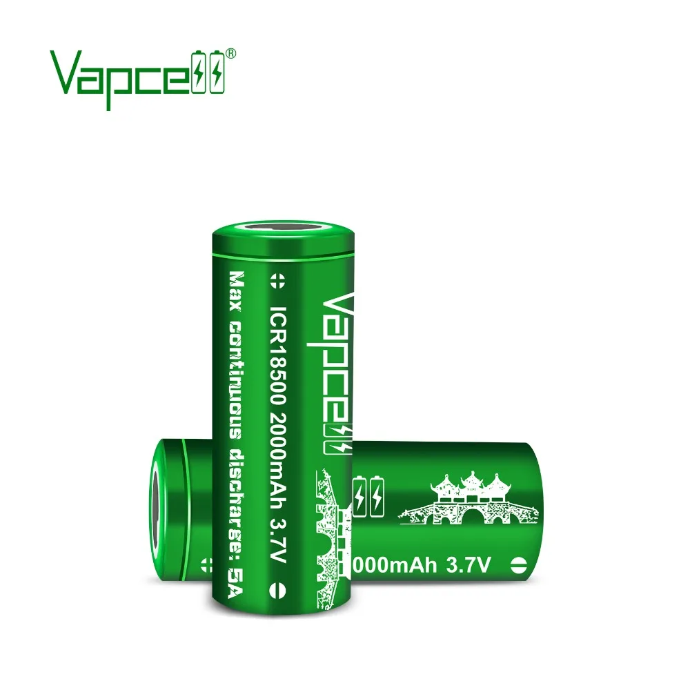 Аккумуляторная батарея 18500 Vapcell 2000 мА/ч, 5A 3. 7 v литиевая батарея для фонарь
