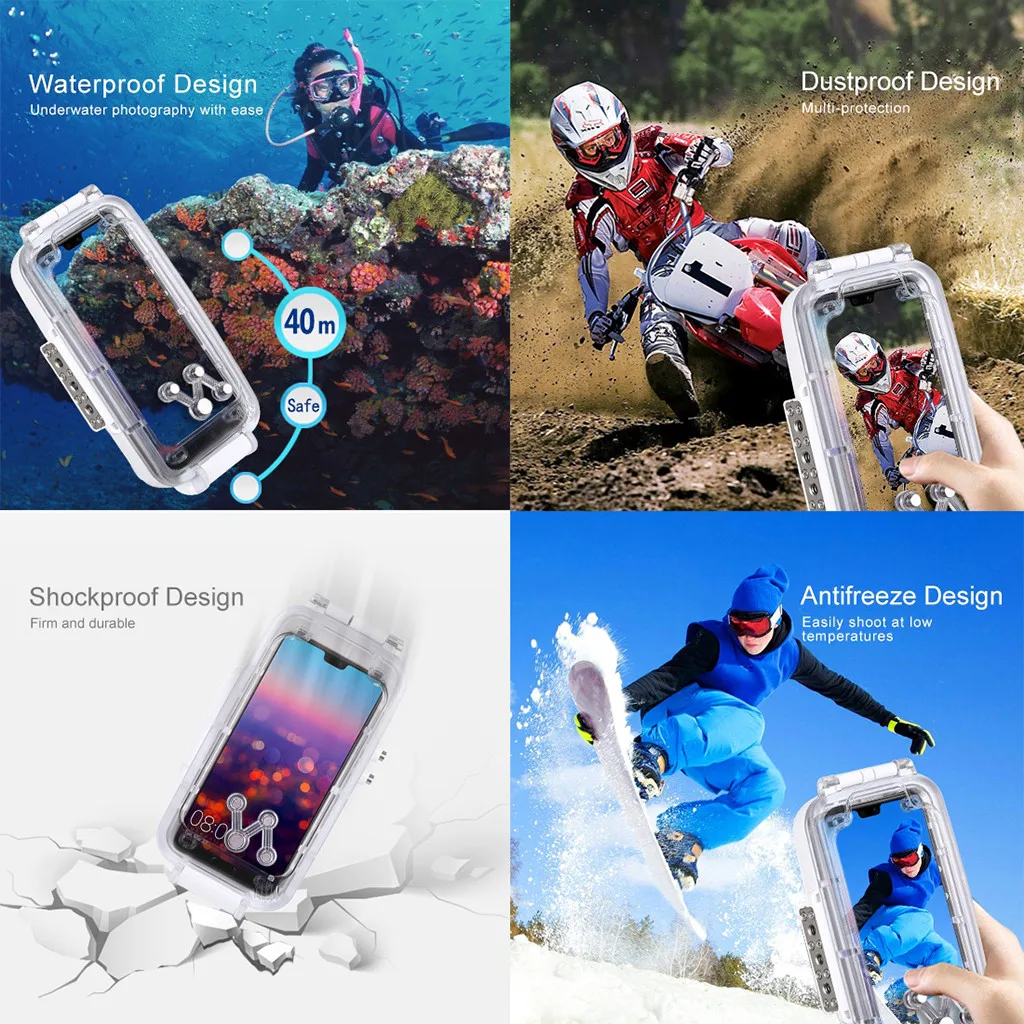 Ouhaobin для HUAWEI P20, аксессуары, водонепроницаемый защитный корпус, чехол для дайвинга, 40 м, стандарт IPX8, водонепроницаемый уровень