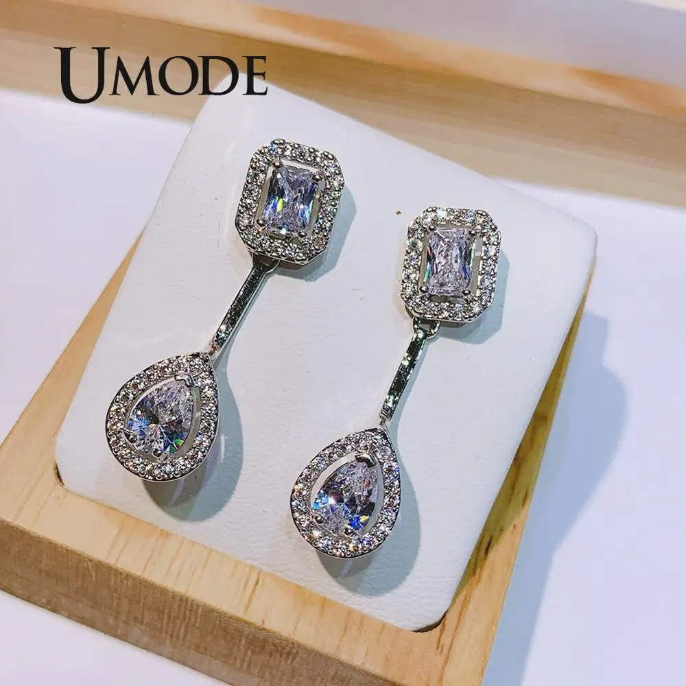 UMODE, женские Геометрические Роскошные свадебные серьги, циркониевые индийские серьги, корейские серьги, винтажные ювелирные изделия, подарки для девочек UE0605B