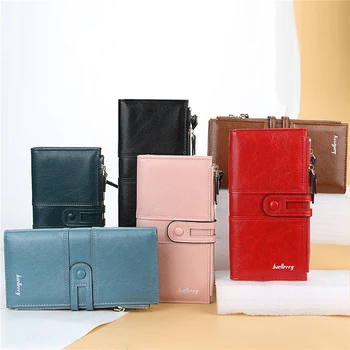 

2020 Women Wallets Fashion Long Leather Top Quality Card Holder Classic Female Purse Zipper Brand Wallet For Women