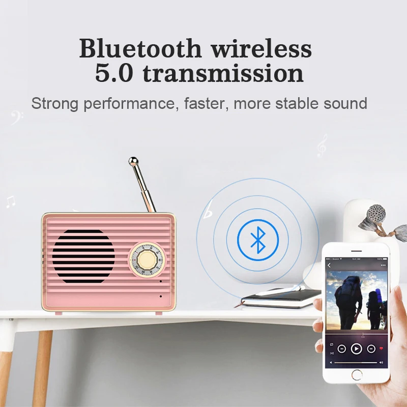 Новинка S1 Bluetooth колонка в ретро стиле винтажный Мини милый bluetooth-динамик Ностальгический тяжелый бас 3D стерео объемный HiFi
