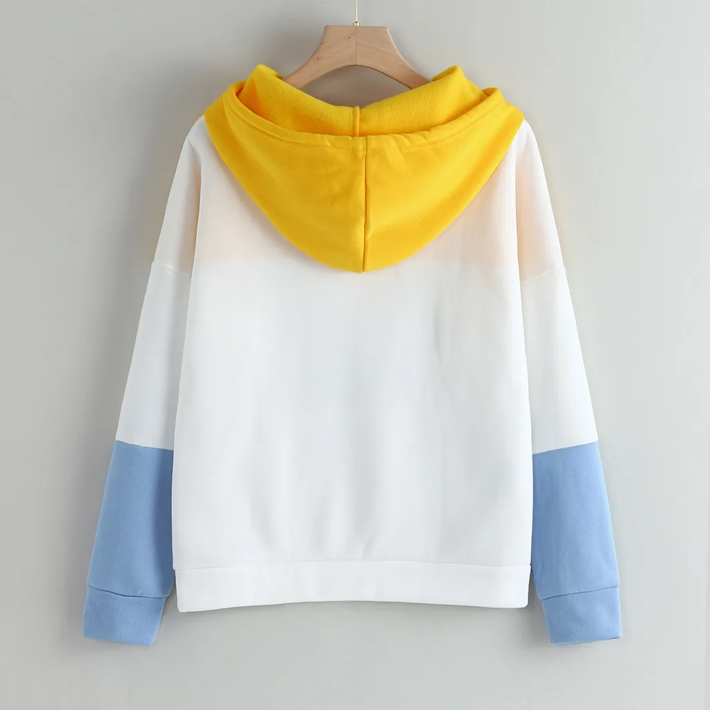 Oversized Pocket Sweatshirt Women's Jumper Plus Size Jogging Hoodie Autumn Winter Ladies Fluffy Long Sleeve Splice Tunic Outfits