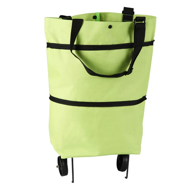 Folding Storage Bag High Capacity Shopping Food Organizer Trolley Bag On Wheels Bags Portable Shopping Bags Buy Vegetables Bags Green B