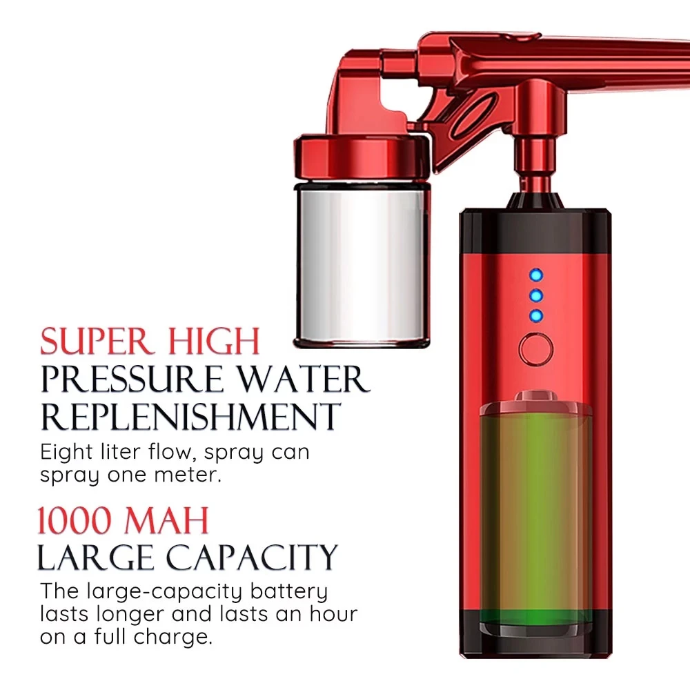 Oxygen Injection Moisturizing Nano Beauty Machine Airbrush Spray Set Portable USB Charging Nail Art Face Facial Steamer