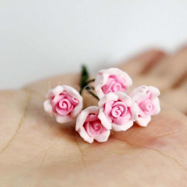 1/12 Lovely Miniature Dollhouse Daisy Flower Mini Rose Vase for Barbies Blyth Doll House Furniture Decoration Accessories 5