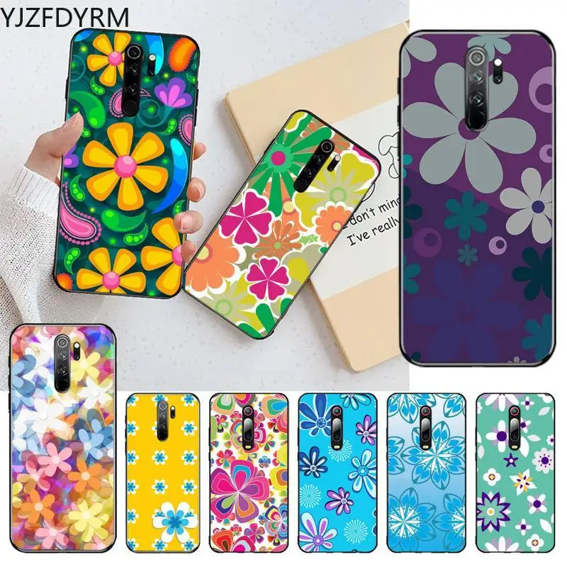 

YJZFDYRM Flower Power Phone Case for Redmi Note 9 8 8T 8A 7 6 6A Go Pro Max Redmi 9 K20 K30 Pro