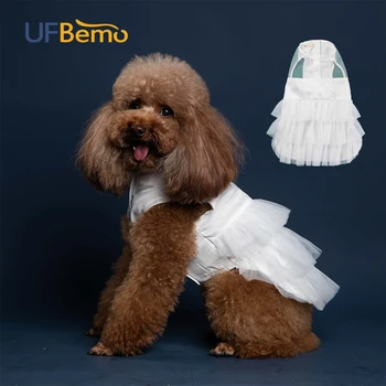 

UFBemo Dog Dress Tulle Wedding Pet Dresses for Small Dogs Spring Summer Tutu Skirt Puppy Girl Clothes for Yorkies Chihuahua Pets