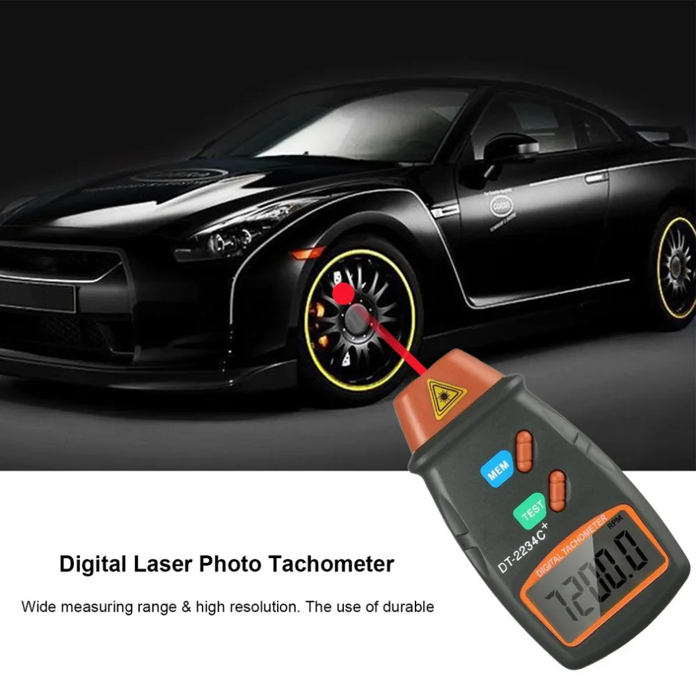 Цифровой лазерный Фото Тахометр бесконтактный RPM Tach цифровой лазерный тахометр датчик скорости двигателя