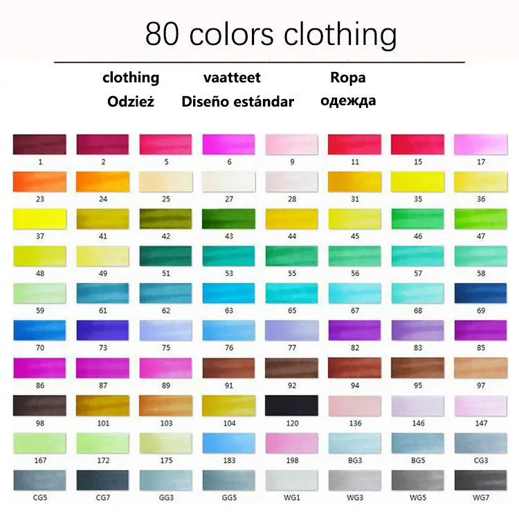 80 colors clothing Художественный маркер 30/40/60/80/168 Цвета маркер-кисточка спиртовые чернила каллиграфия ручка товары для рукоделия для артистическая Расчёска ручка с 4 подарки - Цвет: 80 colors clothing