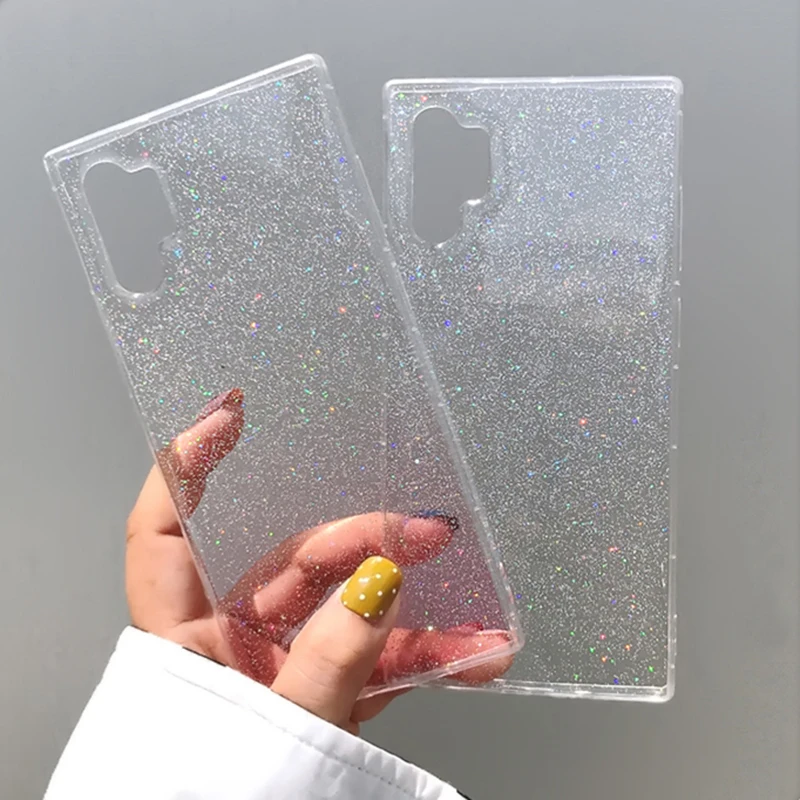 Для samsung Note 10 plus 8 9 шикарные блестящие порошки Прозрачный чехол для samsung Galaxy S10 Plus S8 S9 цветной мягкий градиентный чехол