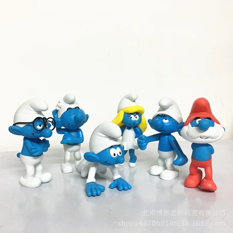 

Movie Smurfs 2 Family Portrait 6-Sister Stupid Brainy Dad Doll Ornaments Garage Kit Wholesale