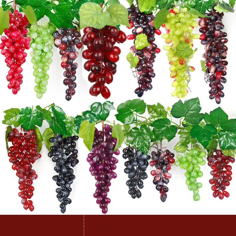 

1 pc Grape fruit string simulation simulation of plastic wood props model false fruit plant green pendant