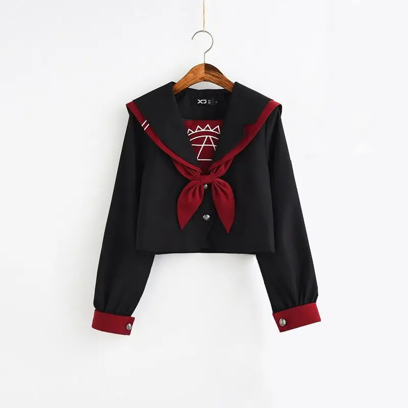 long sleeve top Японский матросский костюм bad magic, мягкая форма для девочек, костюм JK с длинными рукавами, костюм для колледжа - Цвет: long sleeve top