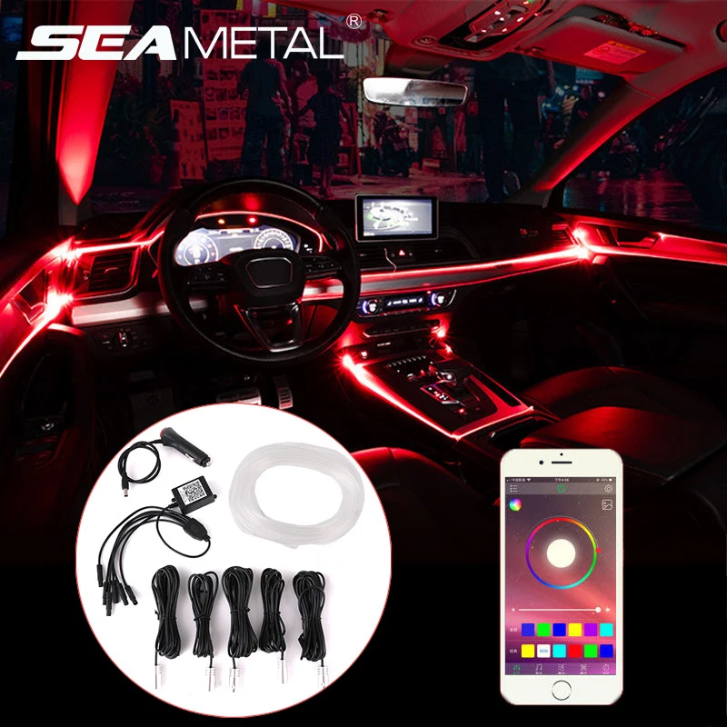 RGB светильник для салона автомобиля световая полоса создания атмосферы в салоне