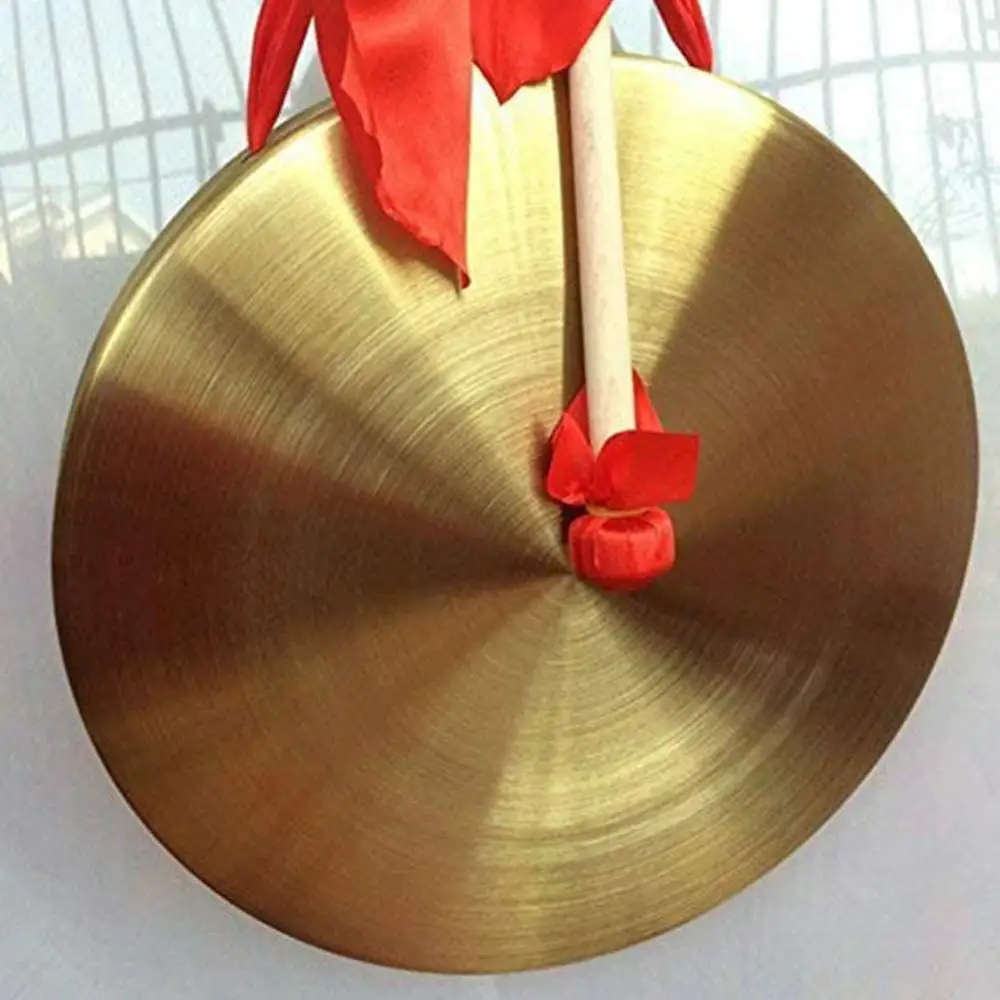 Chinese Gong Instrument Diameter 15/22/32 cm Chinese Copper Gong Hand Gong Opera Percussion with Beater