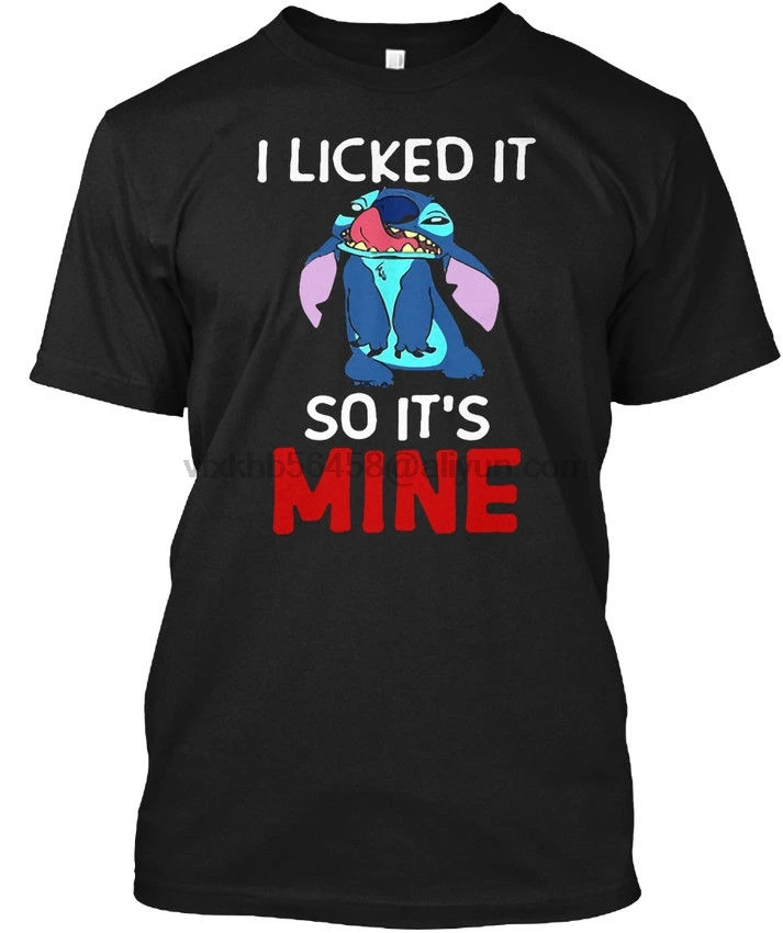 Я его лизнул так мой... Популярная футболка с надписью Stitch Mine|Футболки| |