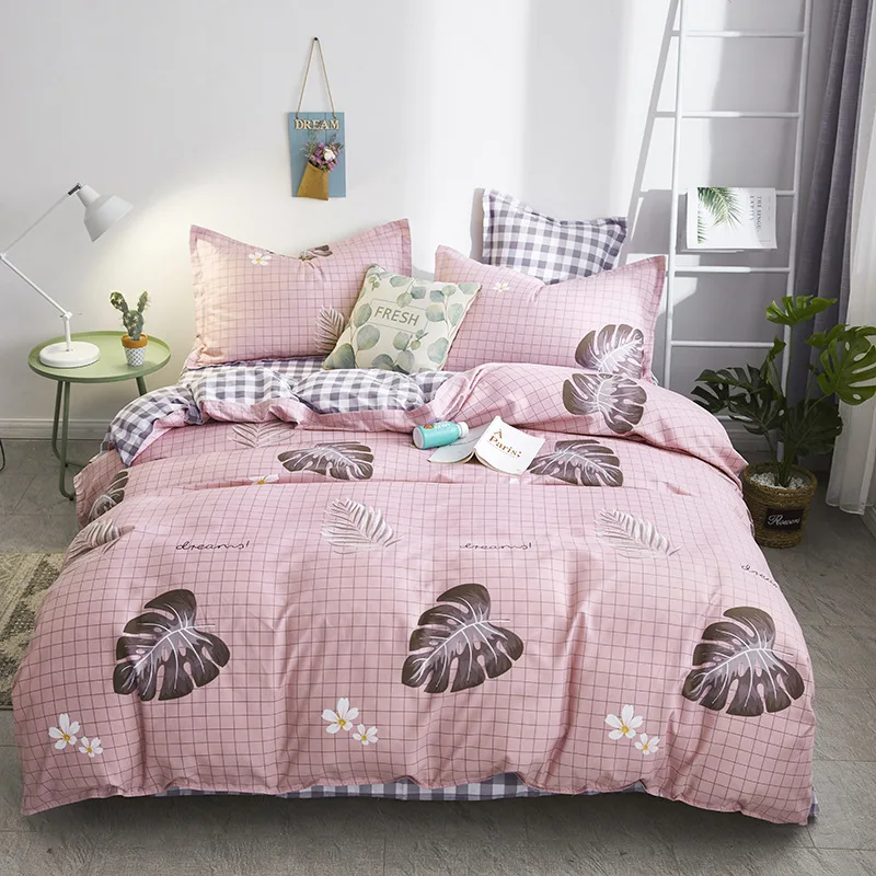 

Home textile bedding four pieces imitation pure cotton thickened ground sheets quilt set up student dormitory three or four sets