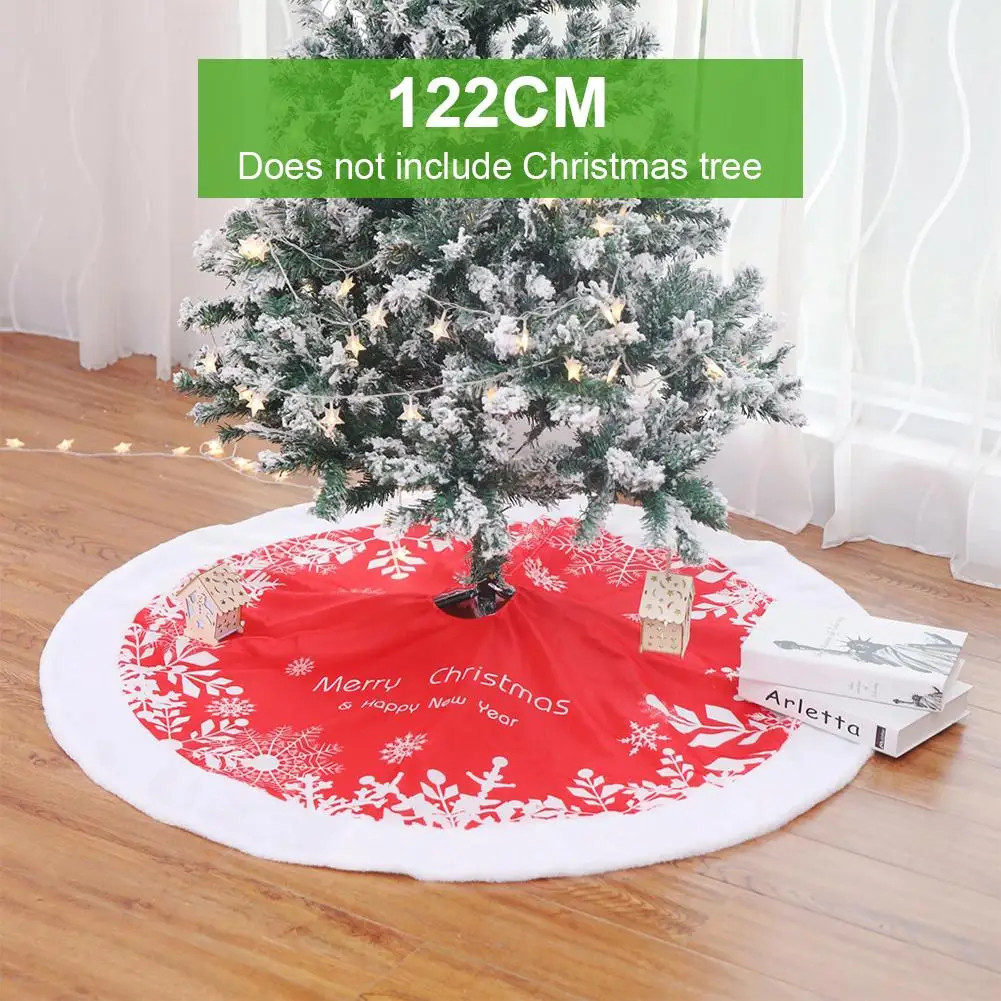 

1pc White Tree Skirt High-grade Plush Christmas Tree Skirts Fur Carpet Merry Christmas Decoration For Home Natal Xmas Tree Skirt