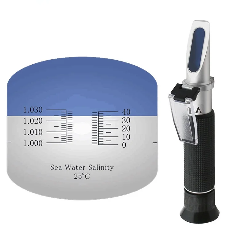 Aquaculture Seawater Refractometer Salinity Meter Salt Specific Gravity Tester Seawater Hydrometer for Marine Aquaculture