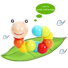 Красочные деревянные твист червь детские игрушки переменчивая форма гусеница паззлы Монтессори раннего ребенка Eucation игрушки для детей Подарки