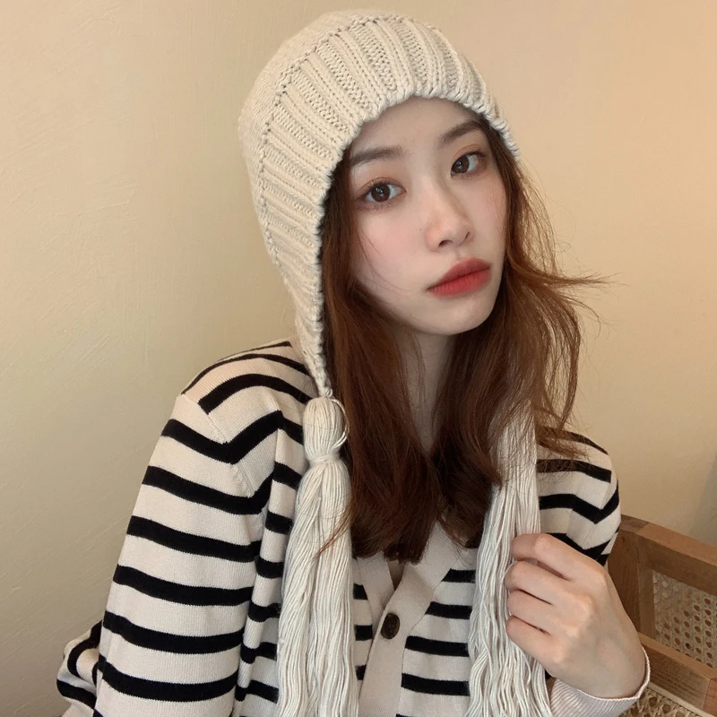 Women knitting Winter hats Hat with earflaps hat Russian Winter