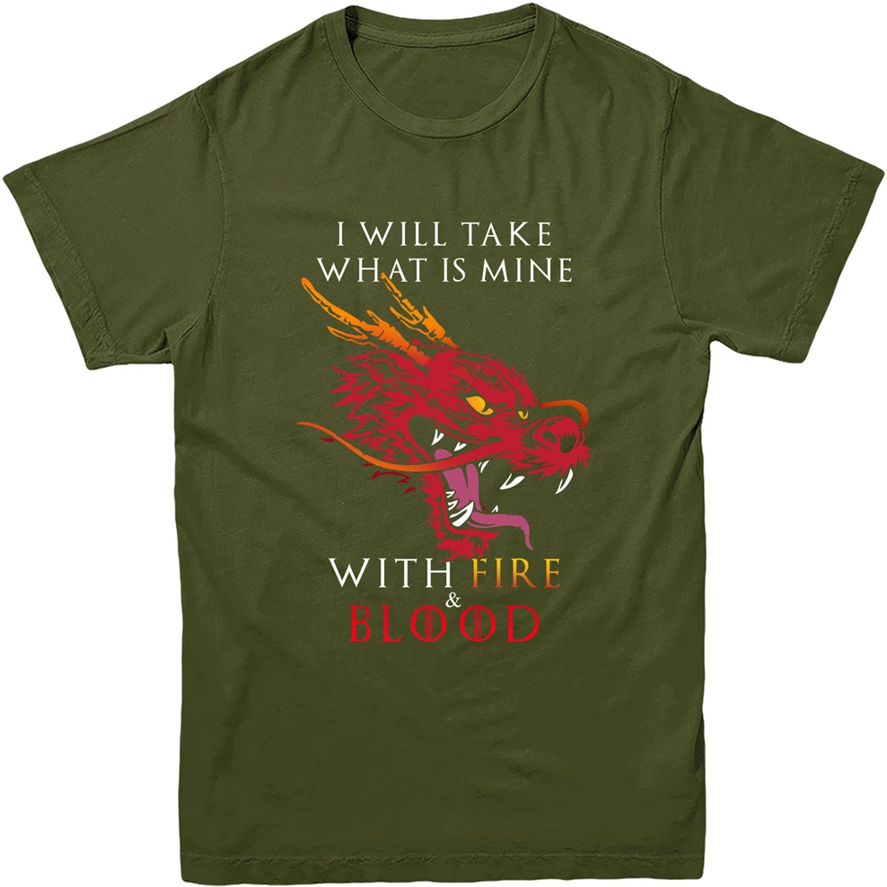 I Will Take Mine Fire Blood взрослая футболка Таргариен Игра престолов подарок топ базовые
