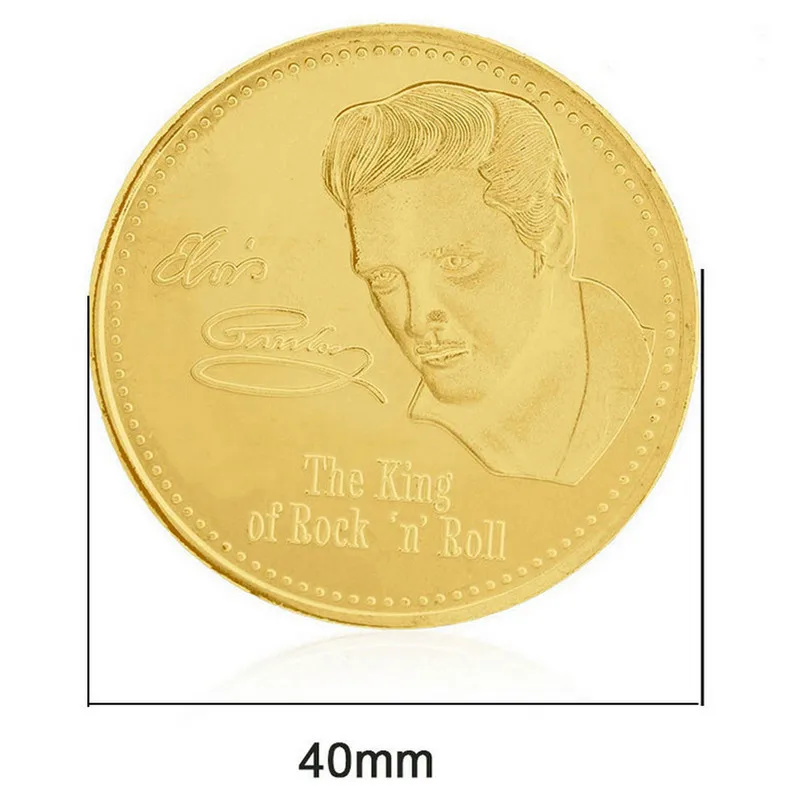 Золото/серебро Элвис 1935 1977 из серии игр The King of N рок н ролл Gold арт памятная монета в