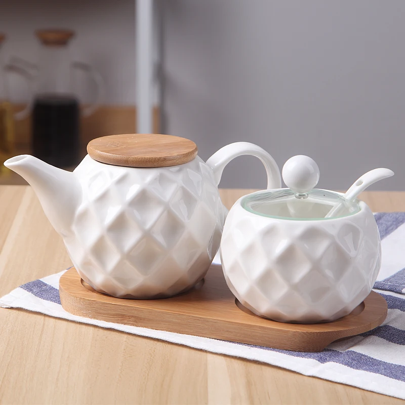 Белая керамическая банка для специй бутылка с соевым соусом комплект из двух предметов японский стиль бытовой приправа набор инструментов
