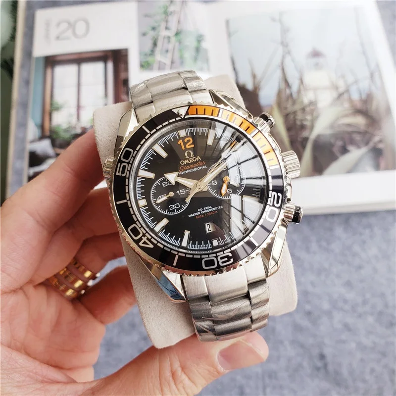 

Omega-Luxury Brand Ceramic Bezel Men AAA Mechanical SS 007 Automatic Movement Mens Watch Designer Watches Wristwatches 61256