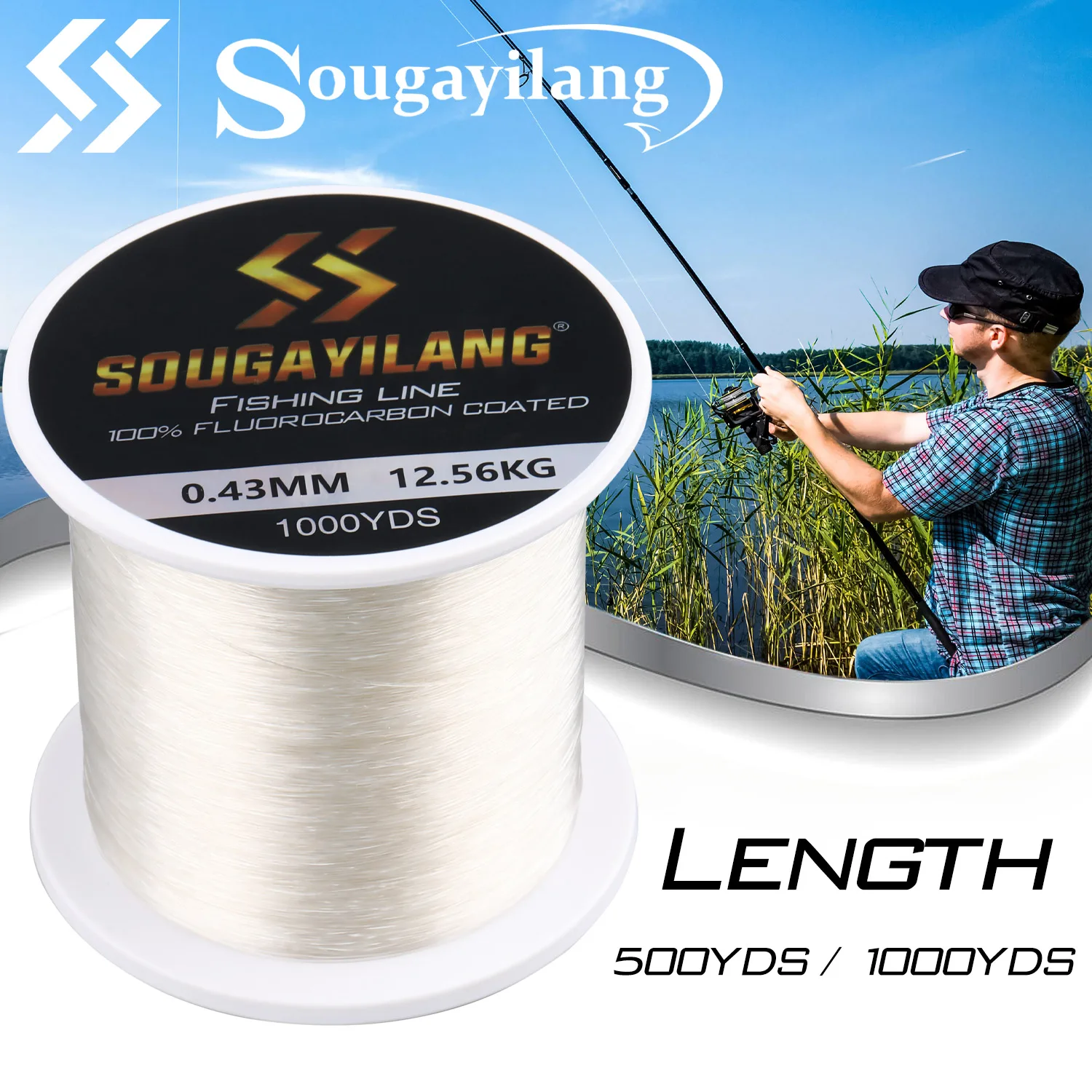 Sougayilang Sink Fluorocarbon Fishing Line 200/500/1000yds Monofilame