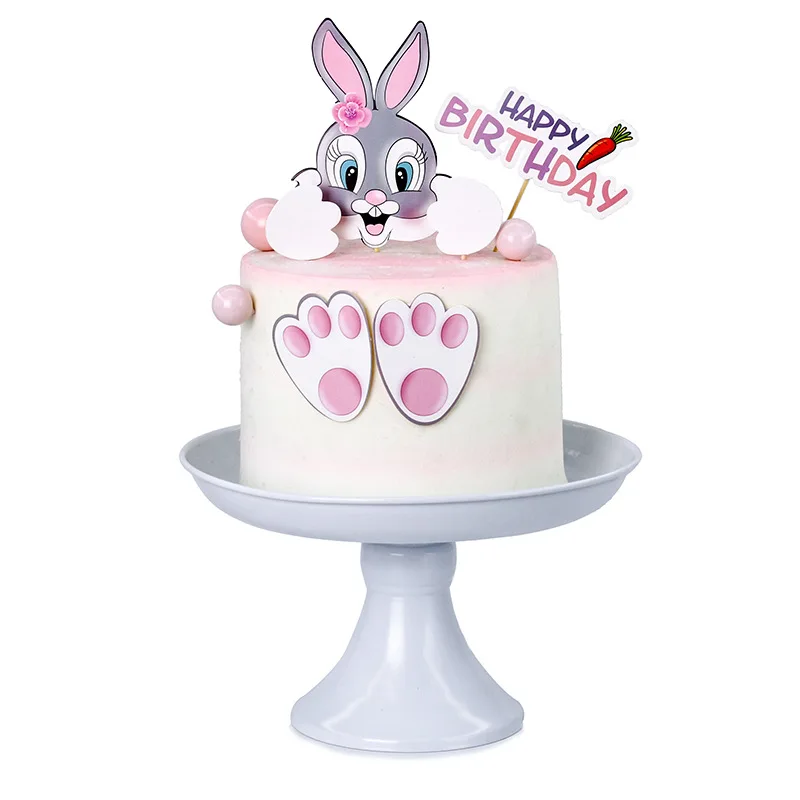 Topper et centres de table de gâteau danniversaire de lapin de fille, topper  et centre de table de gâteau danniversaire de lapin rose, téléchargement  instantané imprimable numérique, lapin -  France