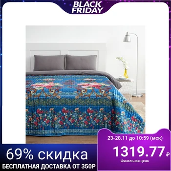 

Bedspread "Ethel" silk euro maxi Flower garden 220x240 cm, artificial silk 100% polyester