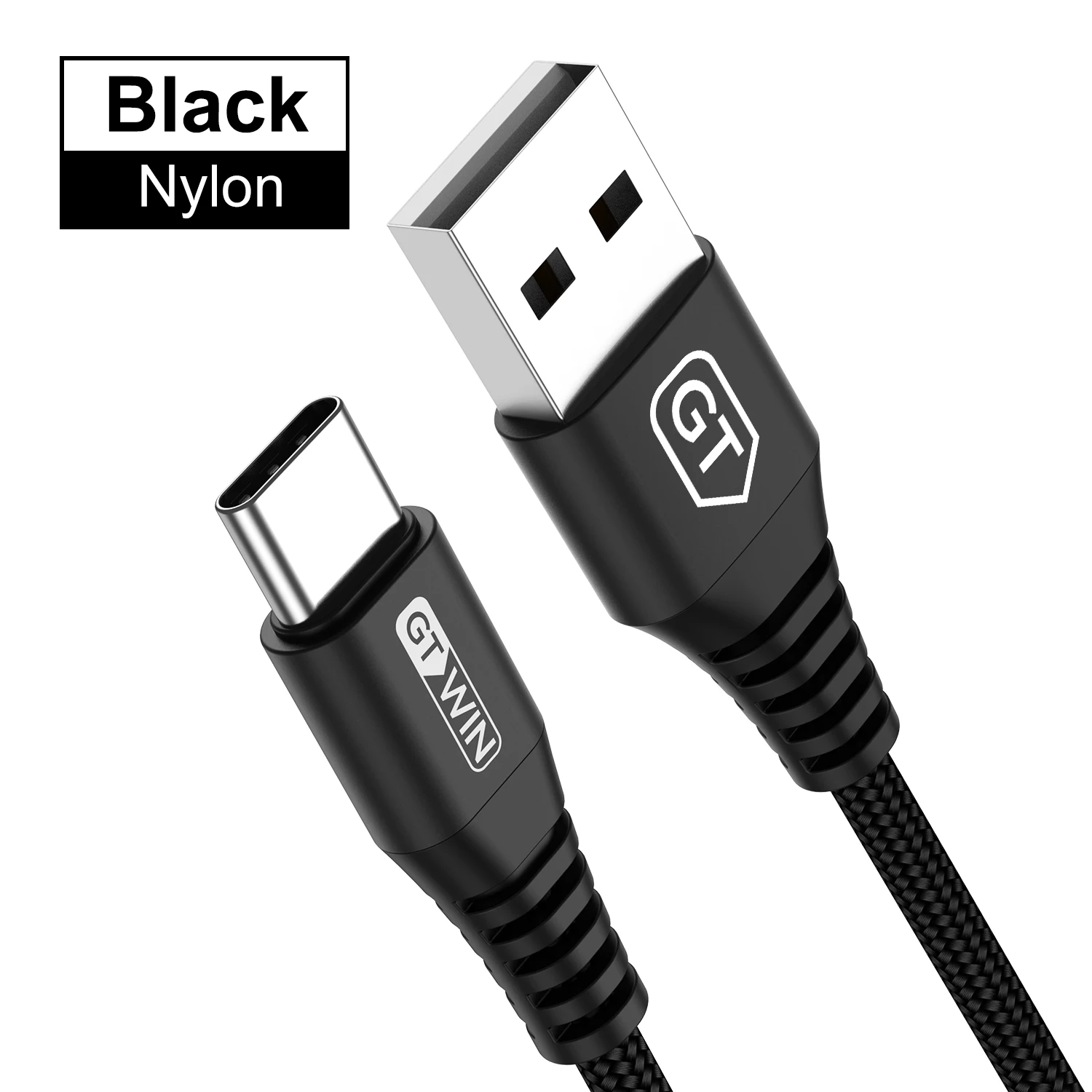 GTWIN 1M 2M Type C USB Cable 3A Fast Charger Cable For Samsung S9 S10 HUAWEI 3A Charging Wire USB C Data Cable Xiaomi mi9 LG - Цвет: Черный