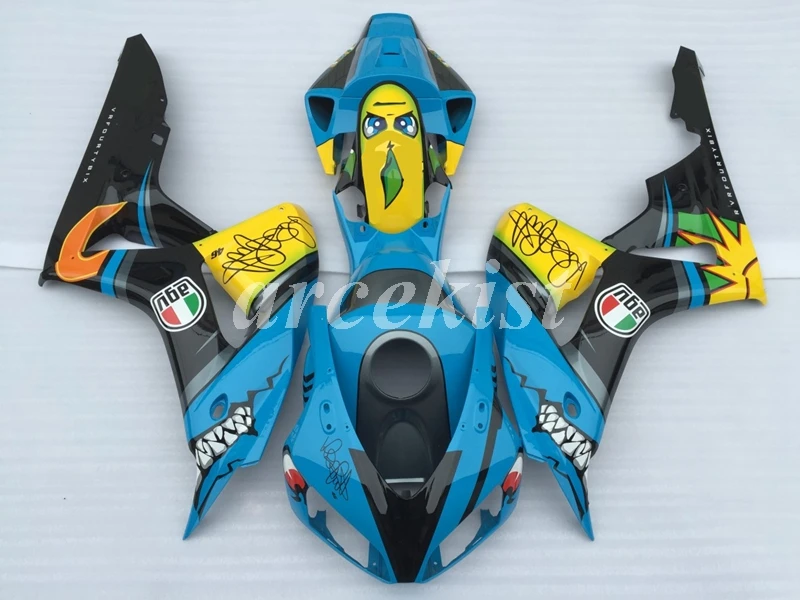 4 подарки литья под давлением ABS Обтекатели комплект подходит для CBR1000RR 2006 2007 06 07 1000 RR CBR1000 Кузов Набор холодный синий Акула
