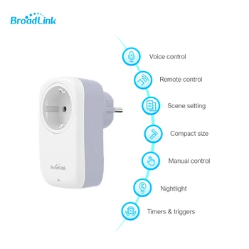 

Broadlink SP4L Smart EU Socket WiFi Plug with Night Light Timer Work with Google Home Alexa for Home Automation APP Control