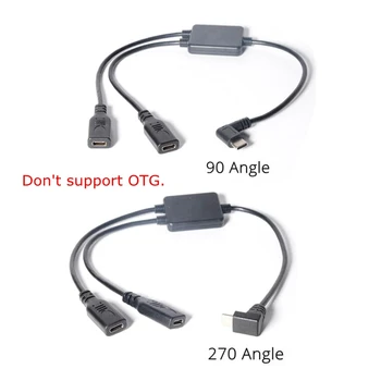 

1FT 2 in 1 usb c to usb c extension cable USB C type male to 2 female charging Extension Y Splitter power extender Cable 30CM