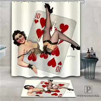 

Custom pin-up-girl (1) Waterproof Shower Curtain Doormat Home Bath Bathroom Polyester Fabric Multi Sizes#2019-1-05-68